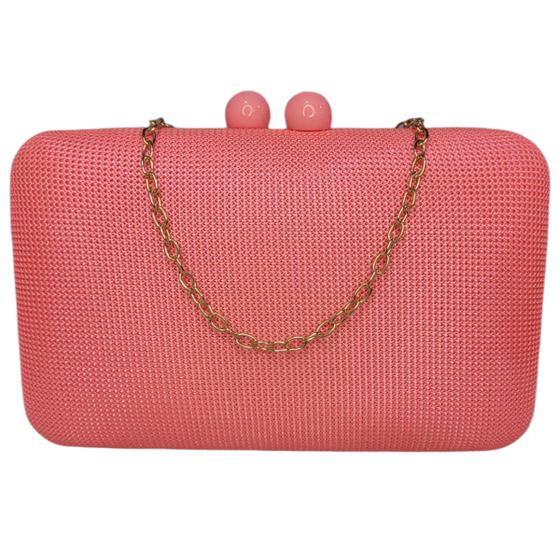 Imagem de Bolsa Festa Clutch Quadrada Tela Fecho em Imã Charmosa S-157