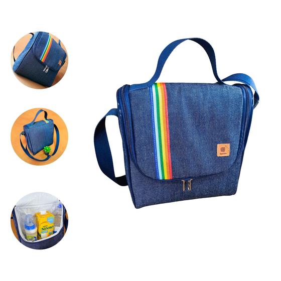 Imagem de Bolsa Fitness Academia Térmica Marmita Master Light Blue Sacola Lancheira