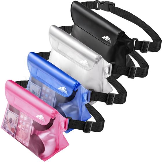 Imagem de Bolsa Impermeável HEETA - Kit com 4 Unidades e Alça de Cintura para Celular