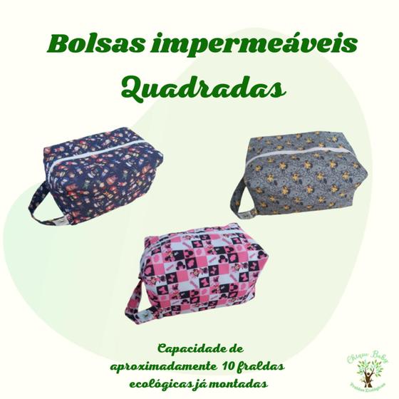 Imagem de Bolsa impermeável quadrada para fraldas ecológicas