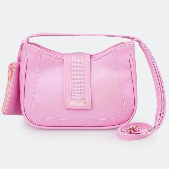 Imagem de Bolsa Infantil e Mini Bag Pampili Strass Perolada Rosa 1092