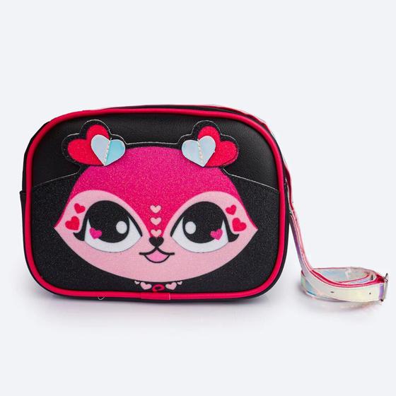 Imagem de Bolsa Infantil Pampili Pamps Glitter Preta e Pink 600.1160