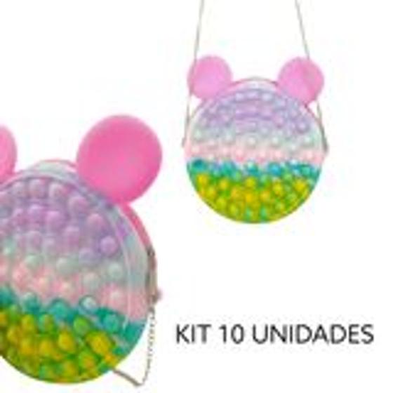 Imagem de Bolsa Infantil Pop It Anti Estresse Silicone Colorida Revenda BL801 Kit 10 Unidades