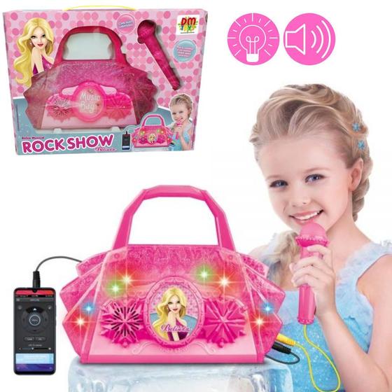 Imagem de Bolsa Infantil Rock Show Microfone Luz E Som Conecta Celular