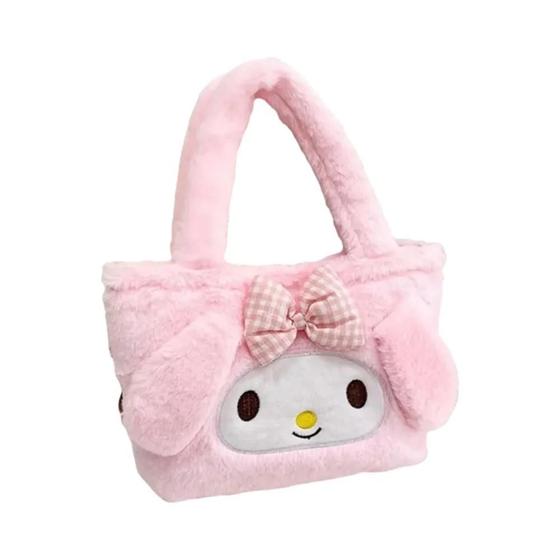 Imagem de Bolsa Kawaii Sanrio de Pelúcia Kuromi e Cinnamoroll - Bolsa Crossbody para Viagem