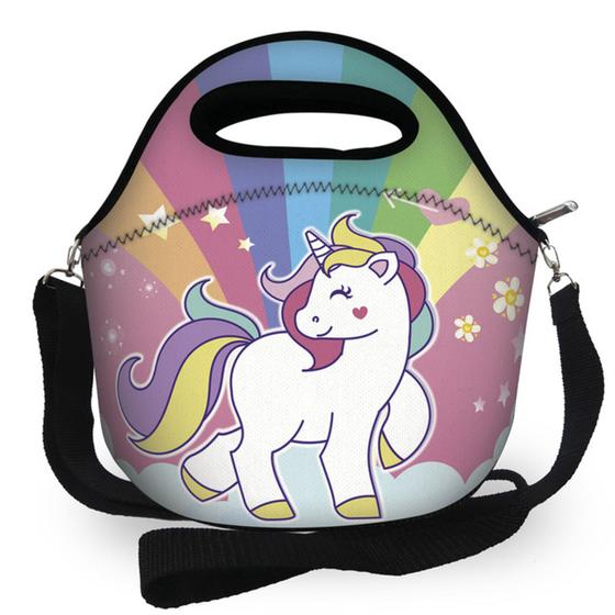 Imagem de Bolsa Lancheira Térmica Lancheira Escolar Infantil -  Unicórnio Estelar - Super Oferta