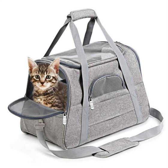 Imagem de Bolsa Mala Mão Transporte Viagem Pet Luxo Cães E Gatos Avião