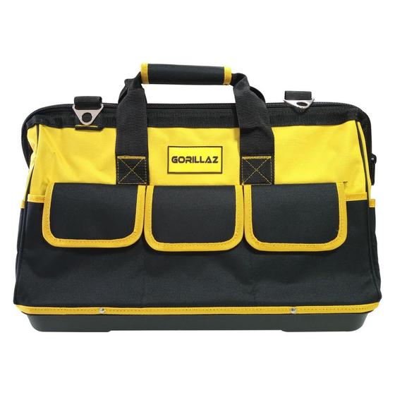 Imagem de Bolsa Mala Para Ferramentas Eletricista Pedreiro Instalador Oxford 600D 16 Bolsos 20" Fundo Borracha