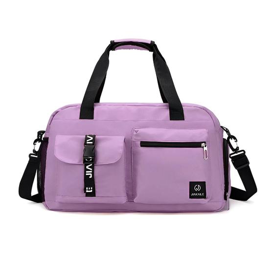 Imagem de Bolsa Mala Viagem Feminina De Mão Super Grande Espaçosa Rosa Transversal Pratica Moderna Media Lateral Mochila Academia