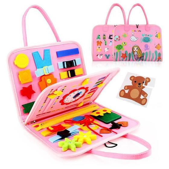 Imagem de Bolsa Maleta Infantil Montessori Pedagógica - Cor Rosa