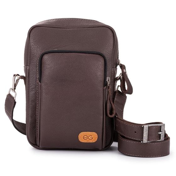 Imagem de Bolsa Masculina Shoulder Bag Couro Legítimo Tiracolo Pequena