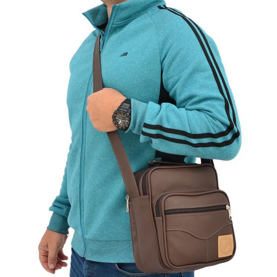 Imagem de Bolsa Masculina Transversal Pasta Carteiro - bolsa tiracolo para mototaxi - shoulder bag média - pochete masculina