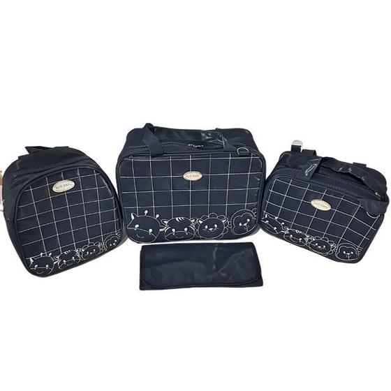 Bolsa Maternidade Azul Marinho c/ Mochila 4P Safari Ello Baby Menor preço em Bolsa Maternidade Azul Marinho c/ Mochila 4P Safari Ello Baby