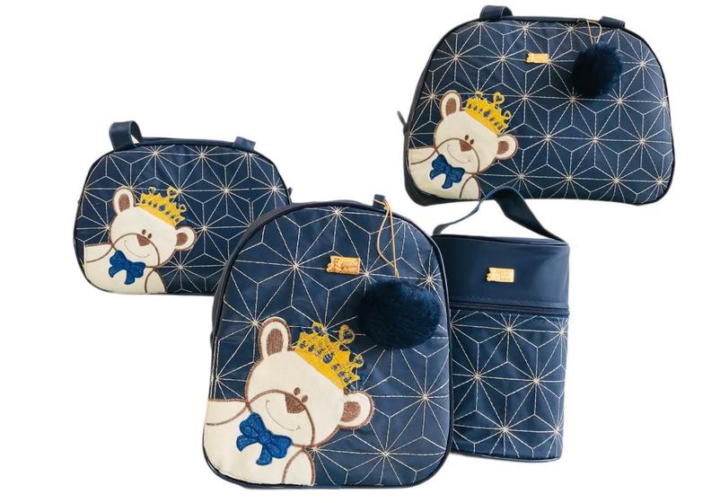 Imagem de Bolsa Maternidade Kit Completo 5 Peças material sintético Urso Príncipe