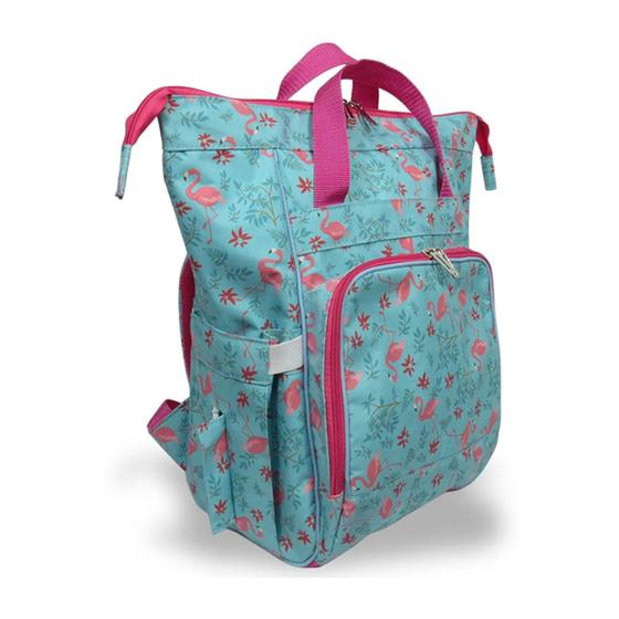 Imagem de Bolsa Maternidade Tipo Mochila Flamingos