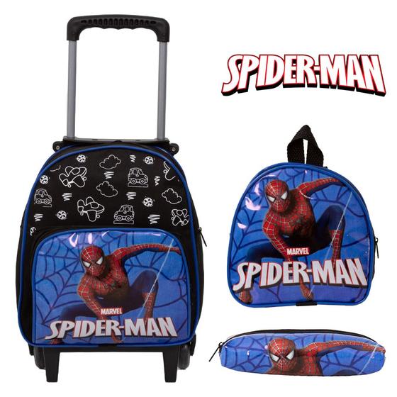Bolsa Menino Infantil Creche + Lancheira + Estojo Spider Man Menor preço em Bolsa Menino Infantil Creche + Lancheira + Estojo Spider Man