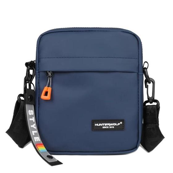 Imagem de Bolsa Mensageiro Masculina Casual Oxford - Pequena com Zíper e Alça Lateral