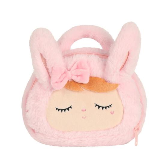 Imagem de Bolsa Metoo Plush Coelha Rosa Com Laço e Alça De Mão