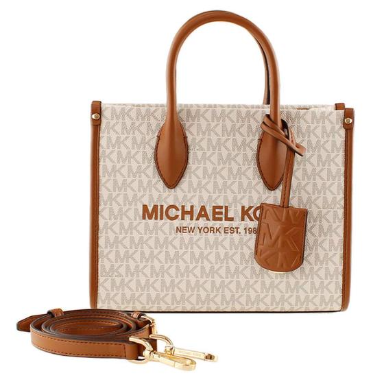 Imagem de Bolsa Michael Kors Small Mirella Logo Tote Crossbody Vanilla