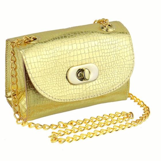 Imagem de Bolsa Mini Bag Croco Feminina de Alça e Fecho Alice Borba Lavini