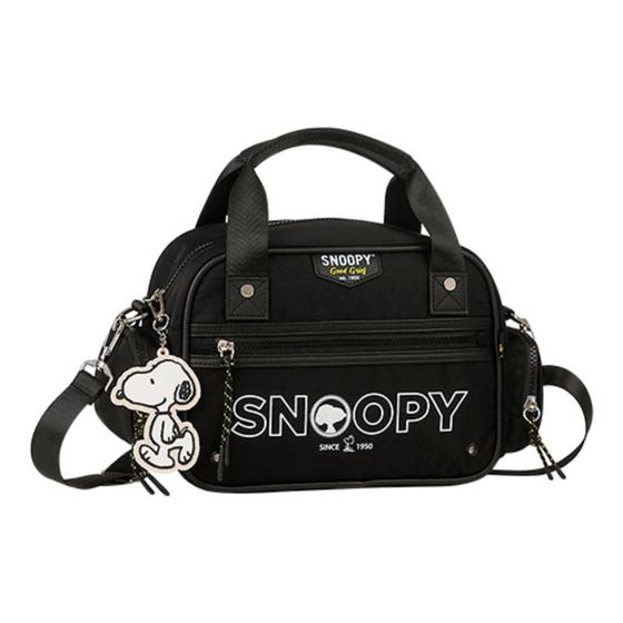 Imagem de Bolsa Mini Baú Oficial Snoopy Colors Em Nylon Sp2849Pt Preto