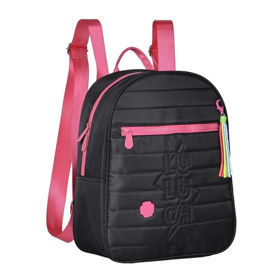 Imagem de Bolsa Mochila De Costas Em Nylon Oficial Luluca Lu2864 Preto