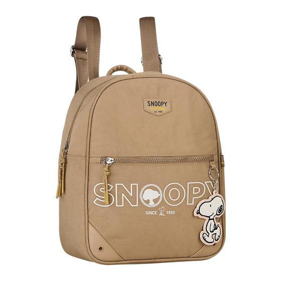 Imagem de Bolsa Mochila De Costas Em Nylon Snoopy Collors Sp2846 Taupe