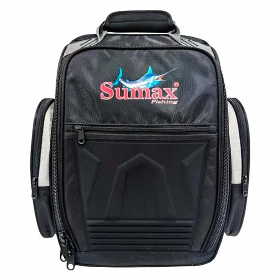 Imagem de Bolsa Mochila De Pesca Sumax SM 1203 Com 3 Estojos Preta