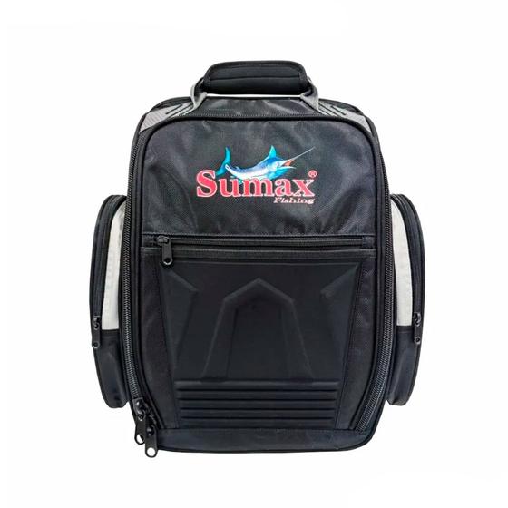 Imagem de Bolsa Mochila De Pesca Sumax SM 1203 Com 3 Estojos Preta