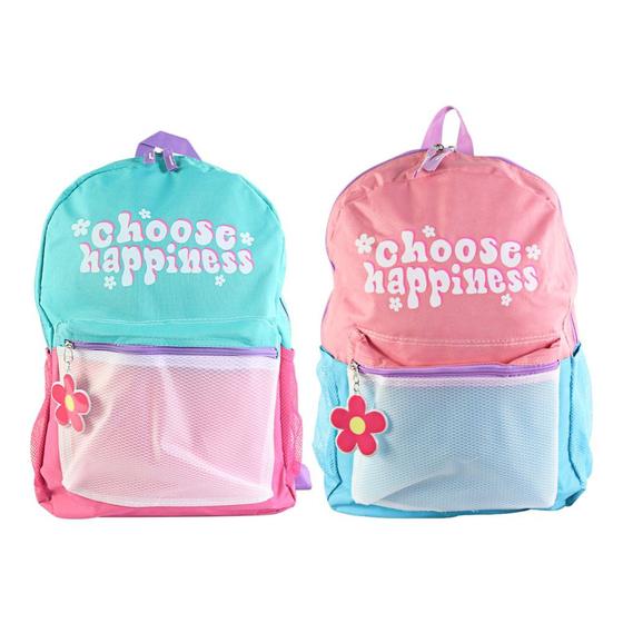 Imagem de Bolsa Mochila Feminina Escolar Choose Happiness - Sortida