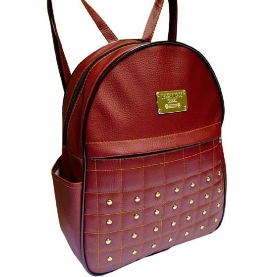 Imagem de Bolsa Mochila Feminina Vinho Modelo 2024 Luxo Barata Verão