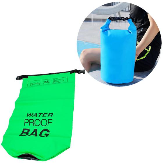 Imagem de Bolsa Mochila Impermeavel Saco Estanque 5 Litros Camping Bag Cor:Verde