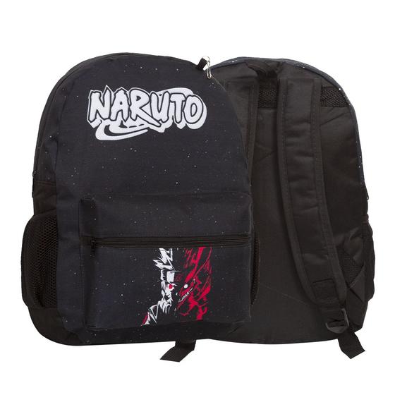 Imagem de Bolsa Mochila Infantil Preta Naruto Criança Passeio Viagem