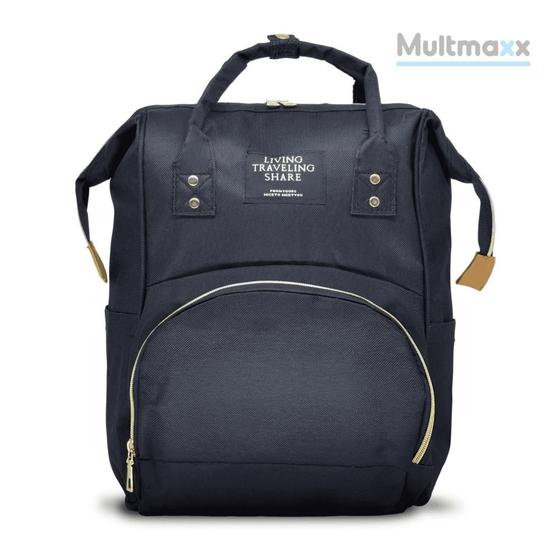 Imagem de Bolsa Mochila Maternidade Impermeável Menino Menina Preta  - Multmaxx