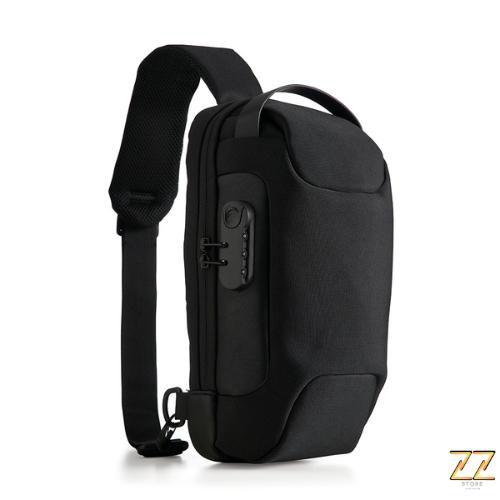 Imagem de Bolsa Mochila Tranversal Anti Furto Usb Carrega Celular