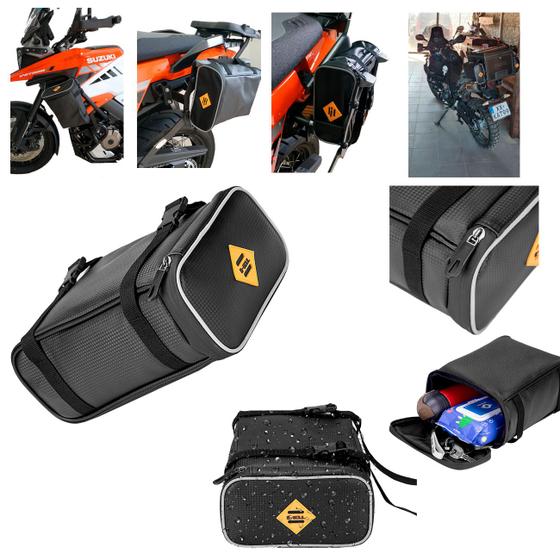 Imagem de Bolsa Moto P/Protetor Motor Suportes Bau Rabetas etc Impermeável 3,3 Litros Universal