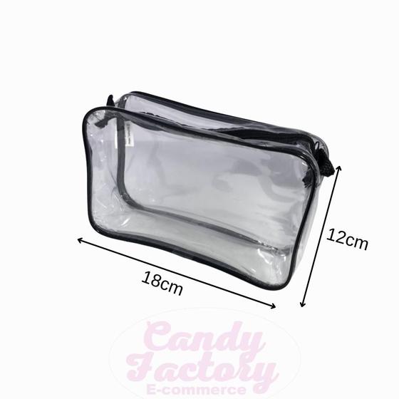 Imagem de Bolsa Necessaire com Ziper Resistente Inteira Transparente 