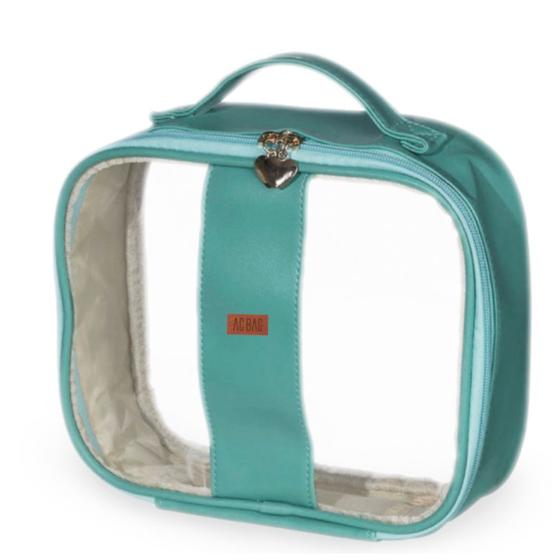Imagem de Bolsa Necessaire Grande Organizadora Transparente Guardar Maquiagem Higiene Pessoal Remédio Manicure