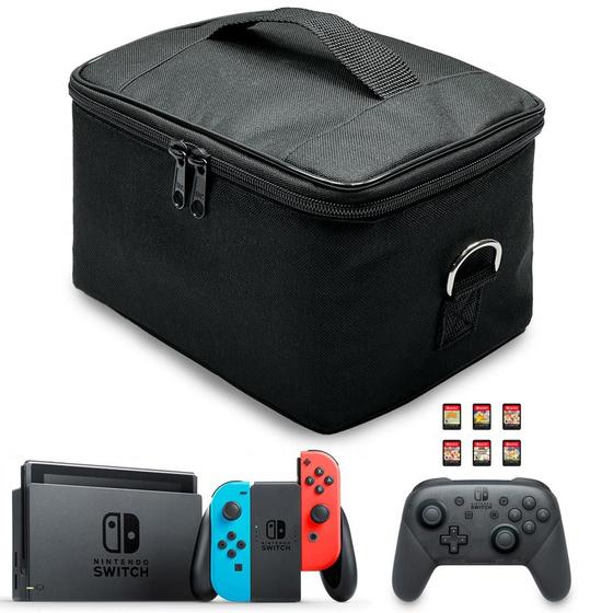 Imagem de Bolsa Nintendo Switch Case Mochila Transporte Bag Padrão e Oled