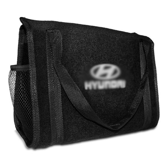 Imagem de Bolsa Organizadora Ferramentas Carro Porta Malas Carpete Logo Montadora Hyundai