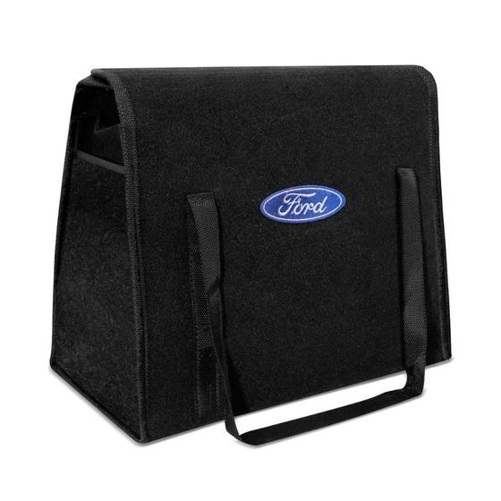 Imagem de Bolsa Organizadora Porta Malas Logo Ford Carpete Preto 20 Litros