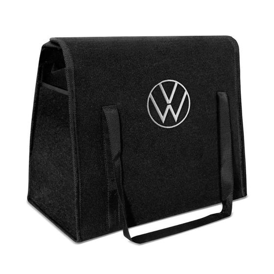 Imagem de Bolsa Organizadora Porta Malas Novo Logo Volkswagen Carpete Preto 20 Litros