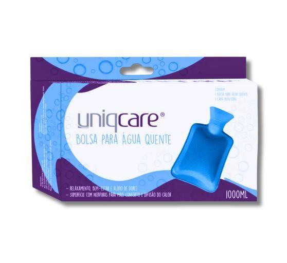 Imagem de Bolsa p/ agua quente uniqcare azul com capa 1l