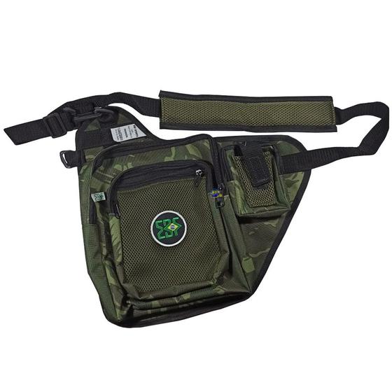 Imagem de Bolsa para Apetrechos Tralha de Pesca Camping EBF Pochete Camuflada