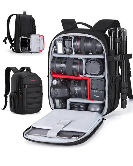 Imagem de Bolsa para Câmera DSLR/SLR BAGSMART - Mochila Pequena para Laptop de 13 Polegadas (Preta)