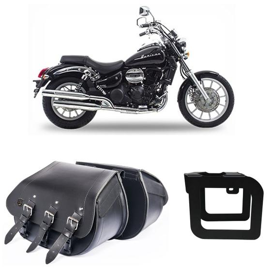 Imagem de Bolsa Para Moto Custom Alforge 64 Litros Com Afastadore Dafra Horizon 250