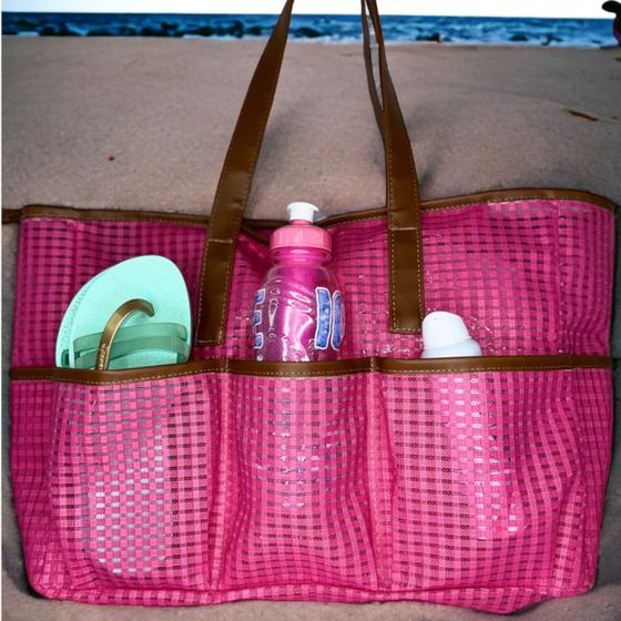 Imagem de Bolsa Para Praia Piscina Clube Academia Férias Viagem Reforçada 5 Bolsos - Várias Cores - BM3T