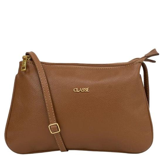 Bolsa Pequena em Couro com Divisória e Alça Transversal - Classe Couro ...