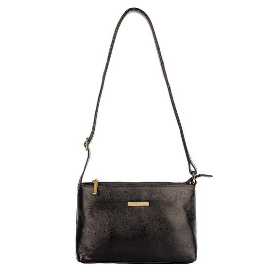 Bolsa pequena transversal de couro Iris preta Feminino - Andrea Vinci Imagem de Bolsa pequena transversal de couro Iris preta Feminino