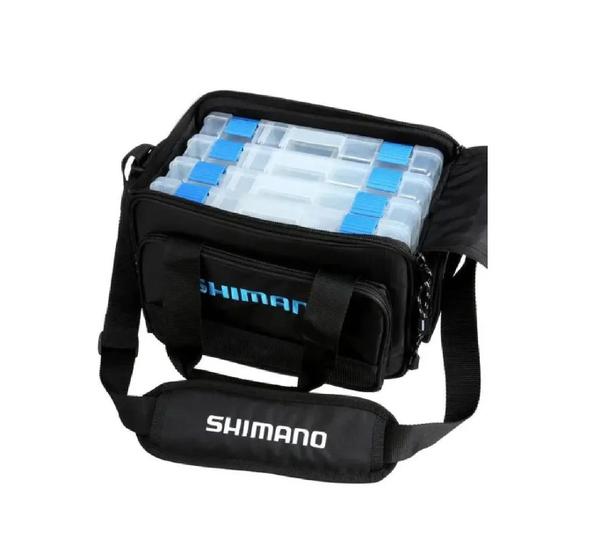 Imagem de Bolsa Pesca Shimano Baltica 4 Estojos Tam - G Preto/azul